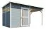 Abri de jardin Kiel 02 avec toit rapporté, plancher inclus, gris clair laqué - en éléments de 19 mm, surface au sol : 5,10 m², toit plat