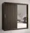 Armoire sobre avec 10 compartiments Balmenhorn 88, Couleur : Noir mat - Dimensions : 200 x 180 x 62 cm (h x l x p), avec une porte à miroir