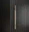 Armoire à portes coulissantes avec design moderne en marbre Jotunheimen 44, couleur : noir - Dimensions : 208 x 180,5 x 62 cm (H x L x P)