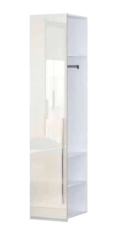 Module complémentaire pour armoire à portes battantes / armoire Siumu, couleur : beige / beige brillant - 224 x 45 x 56 cm (h x l x p)
