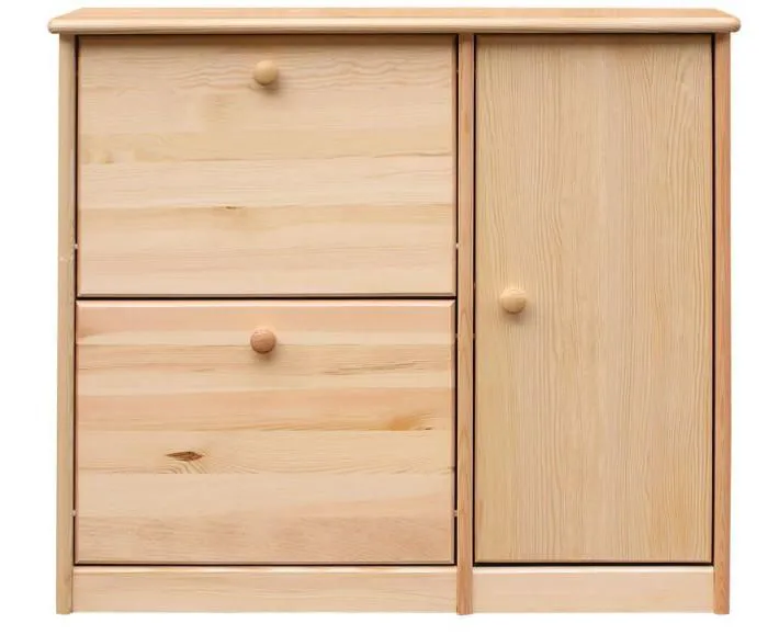 Basculeur de chaussures Pin bois massif, Couleur: Naturel 80x90x30 cm, Armoire à chaussures Commode à chaussures Abbildung