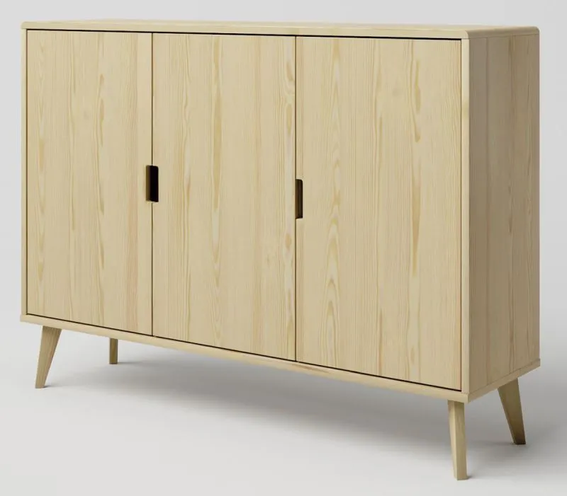 Commode en pin massif naturel Aurornis 43 | 104 x 142 x 40 cm | Design moderne et rangement optimisé