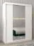 Armoire à portes coulissantes / Penderie Bisaurin 3B avec miroir, Couleur : Blanc mat - Dimensions : 200 x 150 x 62 cm ( H x L x P)