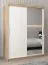Armoire à portes coulissantes / Penderie Bisaurin 3C avec miroir, Couleur : Chêne de Sonoma / Blanc mat - Dimensions : 200 x 150 x 62 cm ( H x L x P)