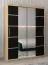 Armoire à portes coulissantes Jan 03D avec miroir | chêne Sonoma & noir | 200 x 150 x 62 cm