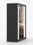 Armoire penderie 1,5 m | portes coulissantes miroir | blanc/noir | Bucegi 04 | 250 x 150 x 61 cm | poignées aluminium