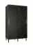 Armoire à portes coulissantes avec cinq compartiments Jotunheimen 28, couleur : noir - Dimensions : 208 x 120,5 x 62 cm (H x L x P)
