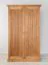 Penderie / Armoire à portes battantes / Pin finlandais massif / Veinage naturel / Couleur : Chêne / Style classique et moderne / Dimensions : 212,5 x 129 x 63 cm