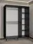Armoire exceptionnelle avec miroir Jotunheimen 210, couleur : noir - Dimensions : 208 x 150,5 x 62 cm (H x L x P)