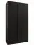 Penderie / Armoire à portes coulissantes / 2 tringles à vêtements / 2 portes coulissantes / 6 compartiments / 6 étagères / Soft-Close / Couleur : Noir / Soft-Close