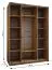 Penderie / Armoire à portes coulissantes / 2 tringles à vêtements / 245,5 x 180 x 64 cm / Miroir / 11 compartiments / Soft-Close / 2 portes coulissantes / Couleur : Noir