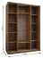 Penderie / Armoire à portes coulissantes / 11 compartiments / Soft-Close / 245,5 x 180 x 64 cm / Couleur : Cachemire / 2 portes coulissantes / 2 tringles à vêtements / Miroir