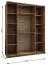 Penderie / Armoire à portes coulissantes / Couleur : Cachemire / 2 tringles à vêtements / 245,5 x 190 x 64 cm / 11 compartiments / 2 portes coulissantes / Soft-Close / Miroir