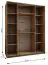Penderie / Armoire à portes coulissantes / 245,5 x 190 x 64 cm / 11 compartiments / 2 tringles à vêtements / Soft-Close / Miroir / 2 portes coulissantes / Couleur : Cachemire