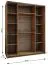Penderie / Armoire à portes coulissantes / 245,5 x 200 x 64 cm / 11 compartiments / 2 tringles à vêtements / 2 portes coulissantes / Miroir / Soft-Close / Couleur : Noir