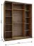Penderie / Armoire à portes coulissantes / 11 compartiments / 245,5 x 200 x 64 cm / 2 portes coulissantes / Soft-Close / 2 tringles à vêtements / Miroir / Couleur : Cachemire