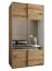 Penderie / Armoire à portes coulissantes / 245,5 x 130 x 64 cm / 2 portes coulissantes / Soft-Close / 6 compartiments / 2 tringles à vêtements / Couleur : Chêne Artisan / Miroir