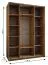 Penderie / Armoire à portes coulissantes / Couleur : Noir / Miroir / 2 portes coulissantes / 245,5 x 180 x 64 cm / Soft-Close / 11 compartiments / 2 tringles à vêtements