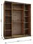 Penderie / Armoire à portes coulissantes / Couleur : Chêne Artisan / Miroir / Soft-Close / 2 tringles à vêtements / 245,5 x 190 x 64 cm / 2 portes coulissantes / 11 compartiments