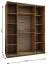 Penderie / Armoire à portes coulissantes / 11 compartiments / 2 portes coulissantes / 245,5 x 190 x 64 cm / Miroir / Soft-Close / 2 tringles à vêtements / Couleur : Cachemire