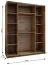 Penderie / Armoire à portes coulissantes / 11 compartiments / 2 tringles à vêtements / Miroir / Soft-Close / 245,5 x 200 x 64 cm / Couleur : Chêne Artisan / 2 portes coulissantes