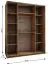 Penderie / Armoire à portes coulissantes / 2 portes coulissantes /2 tringles à vêtements / 245,5 x 200 x 64 cm / 11 compartiments / Miroir / Soft-Close / Couleur : Noir