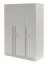 Armoire à 3 portes / Couleur : Gris platine / avec 2 tiroirs / 1 tringle à vêtements / 150 x 61 x 210 cm / 6 étagères / Chants en ABS / Edegem 02