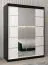 150 cm de large Armoire avec 2 portes | 5 casiers | Couleur: Blanc / Noir Abbildung