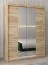150 cm de large Armoire à portes coulissantes avec 5 casiers et 2 portes | Couleur: Chêne Sonoma | Laminée Abbildung