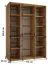 Armoire à portes coulissantes Mina noir et chêne | Design moderne | 235,2 x 170 x 60 cm | Finitions robustes