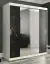 Armoire moderne Ätna 63, Couleur : Blanc mat / Marbre noir - Dimensions : 200 x 180 x 62 cm (h x l x p), avec 10 compartiments et grand miroir