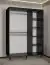 Armoire simple à portes coulissantes avec deux barres de penderie Jotunheimen 66, couleur : noir - Dimensions : 208 x 150,5 x 62 cm (H x L x P)