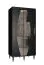 Armoire à portes coulissantes avec cinq compartiments Jotunheimen 170, couleur : noir - dimensions : 208 x 100,5 x 62 cm (h x l x p), avec miroir