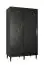 Armoire moderne avec une porte miroir Jotunheimen 88, couleur : noir - dimensions : 208 x 120,5 x 62 cm (h x l x p)