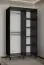 Armoire moderne avec une porte miroir Jotunheimen 88, couleur : noir - dimensions : 208 x 120,5 x 62 cm (h x l x p)
