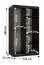 Armoire stylée Liskamm 04, Couleur : Noir mat - Dimensions : 200 x 100 x 62 cm (h x l x p), avec cinq casiers