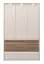 Armoire 3 portes Papauta 03, Couleur : Cachemire / Chêne foncé - Dimensions : 226 x 142 x 60 cm (H x L x P)