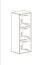 Armoire suspendue moderne Raudberg 23, Couleur : Blanc / Noir - dimensions : 126 x 40 x 29 cm (h x l x p), avec trois compartiments
