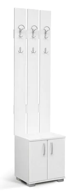 Armoire - Vestiaire Potes 02, couleur : blanc - 209 x 50 x 37 cm (H x L x P)