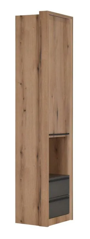 Armoire Cerdanyola 06 | Chêne & Gris | 216 x 53 x 46 cm | Design moderne & rangement optimisé