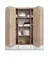 Armoire à portes battantes / armoire Beerzel 01, couleur : chêne / blanc - Dimensions : 230 x 204 x 60 cm (H x L x P)