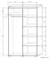 Armoire à portes coulissantes / armoire Tabubil 31, couleur : Wengé / Gris - Dimensions : 200 x 120 x 60 cm (H x L x P)