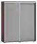 Armoire à portes coulissantes / armoire Tabubil 20, couleur : Wengé / Gris - Dimensions : 145 x 120 x 41 cm (H x L x P)