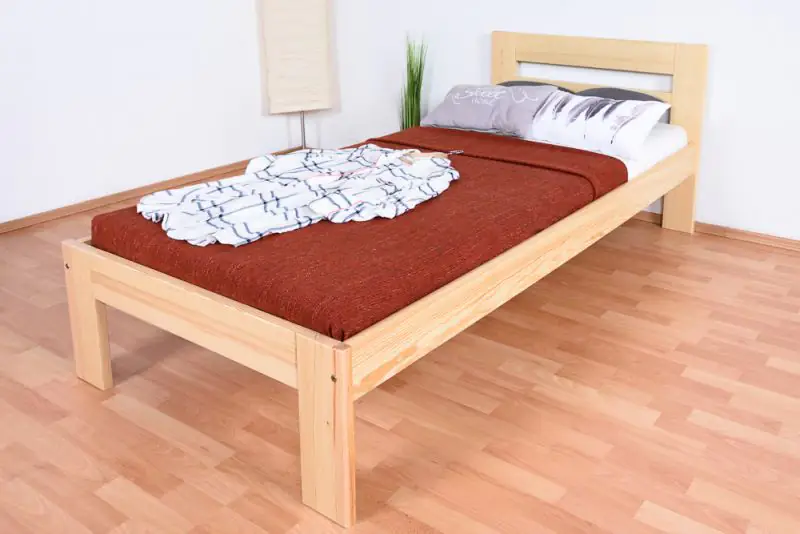 Lit simple / lit d'appoint en bois de pin massif, naturel 74, avec sommier à lattes - 90 x 200 cm