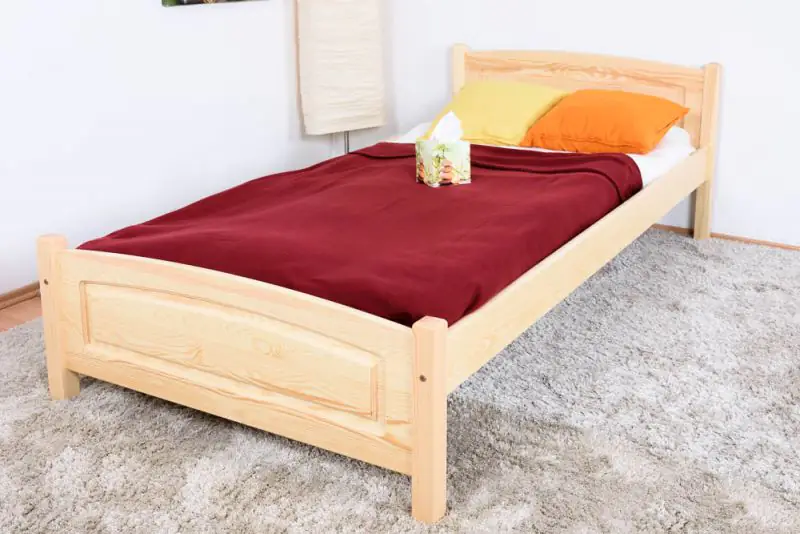 Lit simple / lit d'appoint en bois de pin massif, naturel 80, avec sommier à lattes - 100 x 200 cm (l x L) 