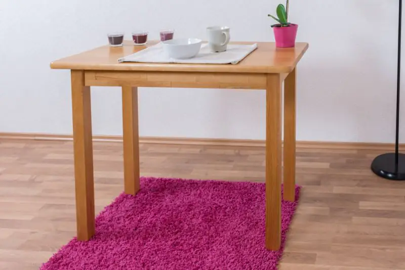 Table en pin massif couleur aulne Junco 227B (carré) - 100 x 60 cm
