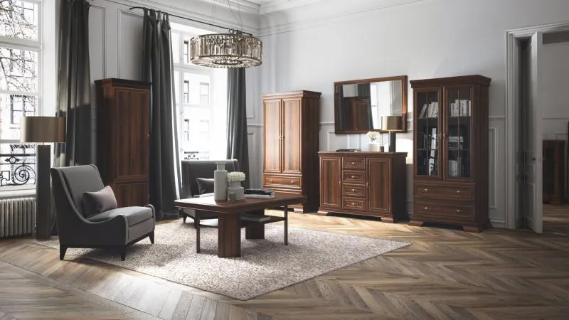 Ensemble de salon complet E Sentis, 6 pièces, Couleur : Brun foncé
