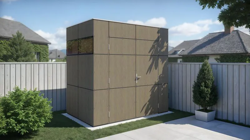 Petite maison de jardin Frankfurt 03, abri de jardin en brun olive - cabane de jardin en éléments, Surface au sol : 3,51 m²