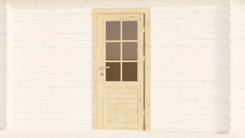 Porte simple pour abris de jardin 34 mm, dimensions : 870 x 1958 mm, charnière de porte à droite