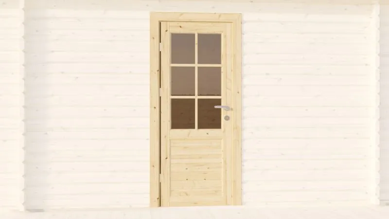 Porte simple pour abris de jardin 44 mm, dimensions : 870 x 1958 mm, charnière de porte à gauche